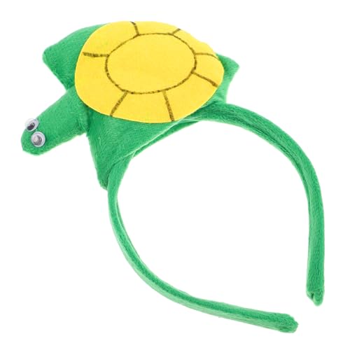 Beavorty Sanfter Kopf Hoop Schildkrötenparty Schildkröten-kostümparty Make -up -stirnband Plüsch-tierhaarband Schildkröte Kostüm Requisit Cosplay-kopfbedeckung Tierkopf Tragen Green Plastik von Beavorty