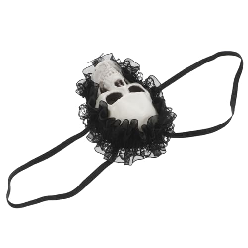 Beavorty halloween augenmaske Punk Augenmaske Weiche Augenmaske Skull Augenmaske Dunkler Stil Maske Schädel-Augenmaske Party-Augenklappe schicke Augenmaske Spitze Black von Beavorty