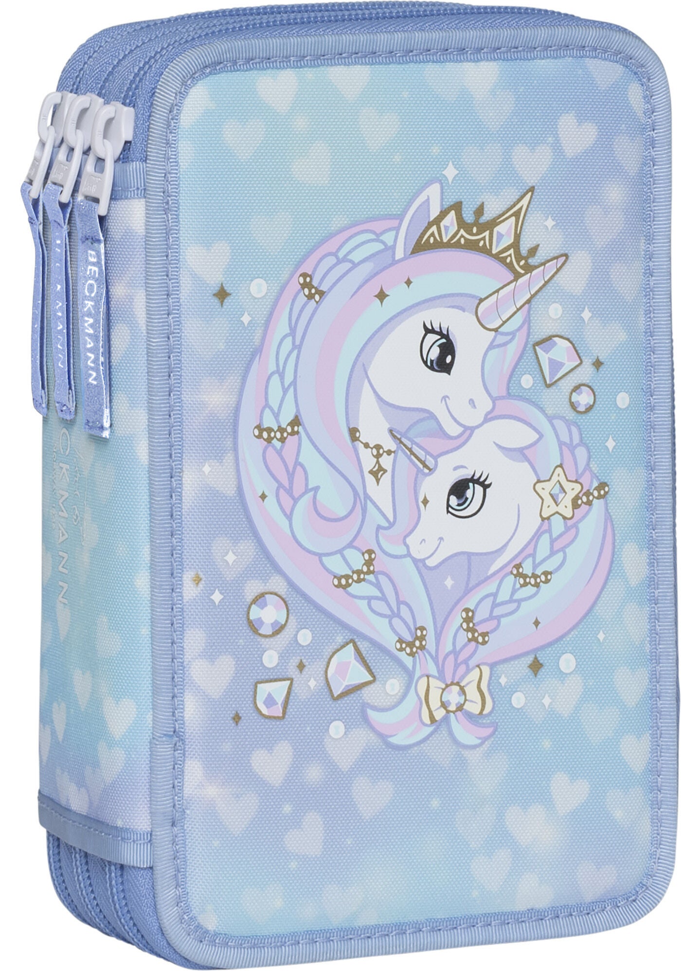 Beckmann Federmäppchen Dreifach, Unicorn Princess Ice Blue von Beckmann