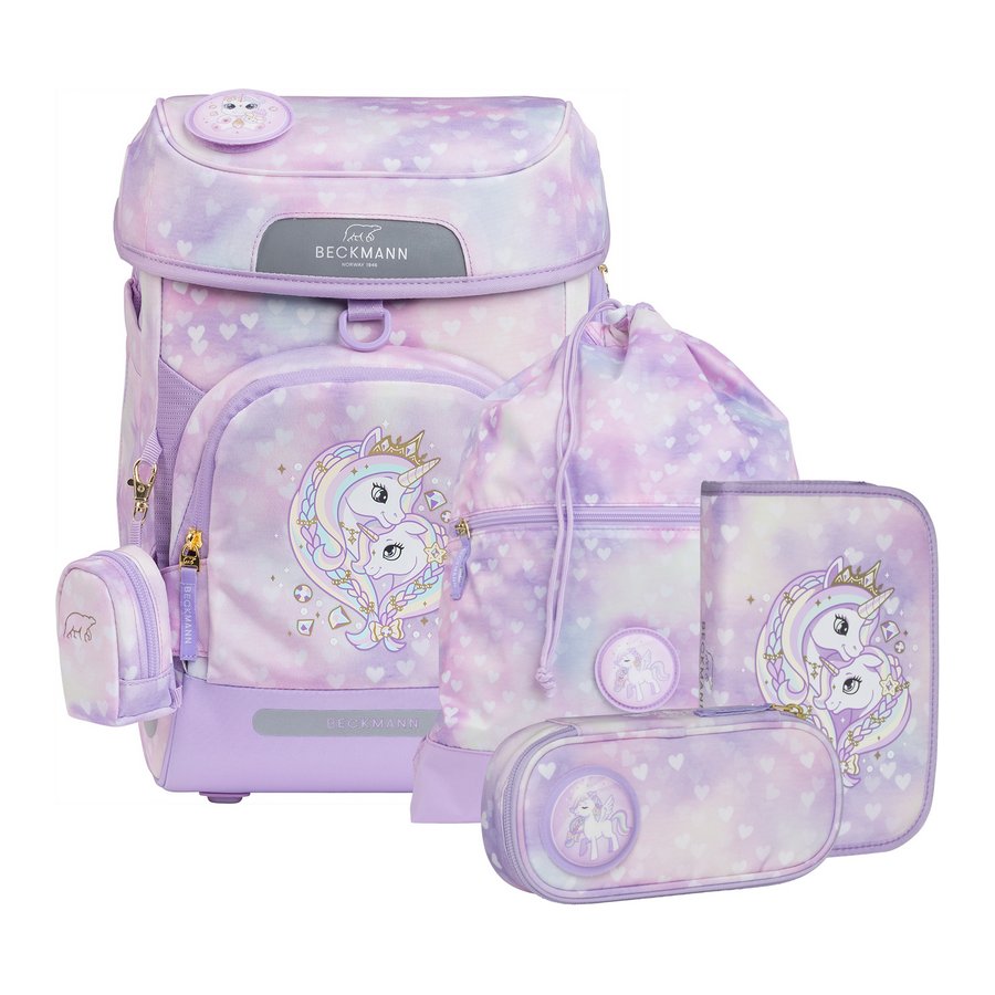 Beckmann Schulranzen-Set Plus Air Unicorn Princess Purple 6tlg. Beckmann Schulranzen-Set Plus Air Unicorn Princess Purple 6tlg. von Beckmann