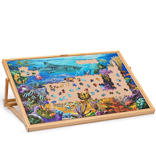 Becko Adjustable Wooden Puzzle Board Jigsaw Puzzle Plateau Puzzle Easel for Adults and Kids for Puzzles Up to 1000 Pieces von Becko US