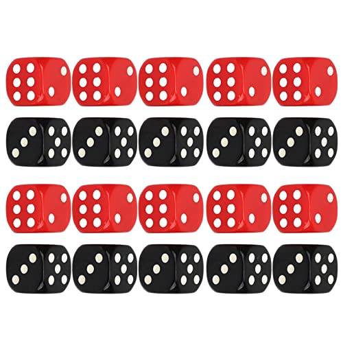 Tischspielwürfel, Schwarz und Rot, Leichtes 6-seitiges Spielwürfel-Set, Klassisch, Wasserdicht, Interaktiv für Clubs von Bediffer