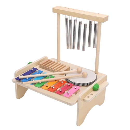 Kinder-Schlaginstrument, Xylophon-Set, Lernspielzeug für Kleinkinder, Musik-Erkundung, Buchenholz-Material von Bediffer