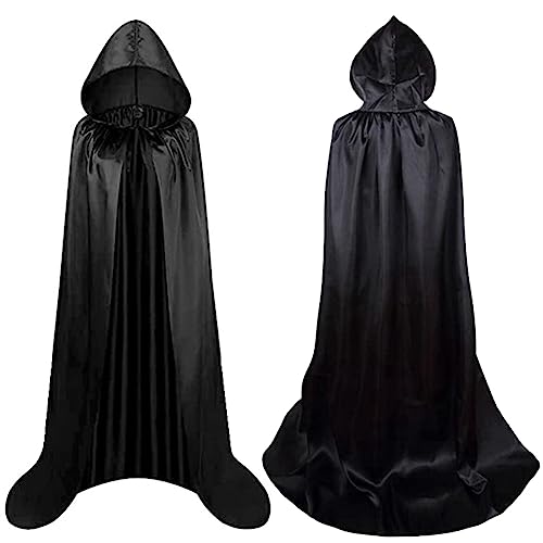 2-teiliges Set Halloween-Kostüm, Todesumhang, schwarzer Todesumhang, Teufelsumhang, 150 cm, geeignet für den Außenbereich von Beelooom