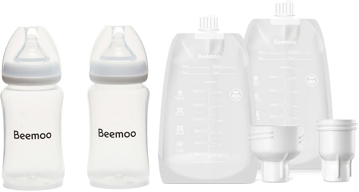 Beemoo CARE 240 ml Fläschchen 2er-Pack &  Muttermilchbeutel 30er-Pack von Beemoo