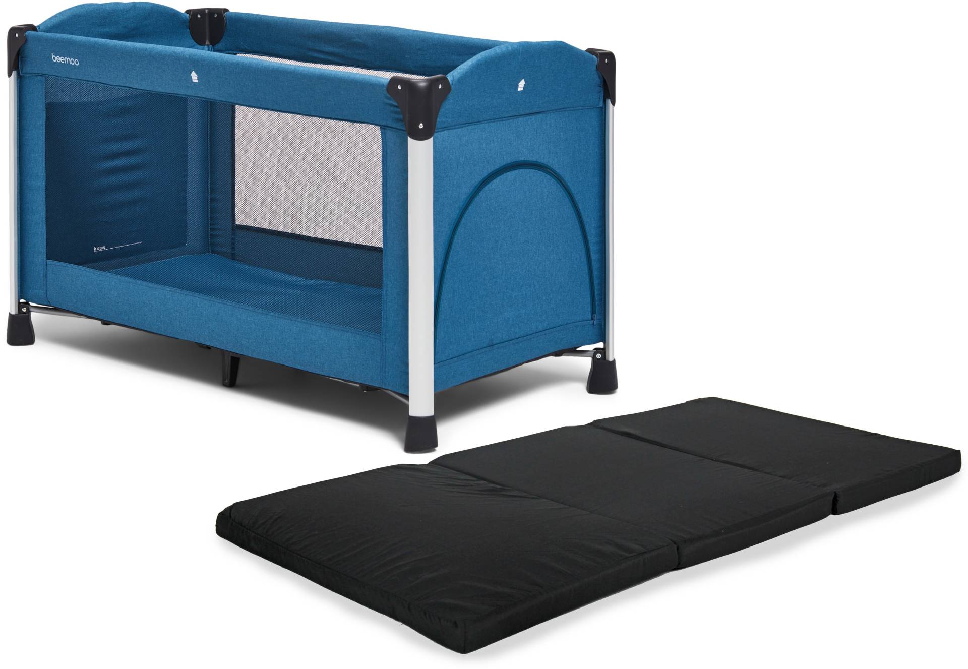 Beemoo CARE Excellence Reisebett inkl. Matratze, Blue Ashes/Black von Beemoo