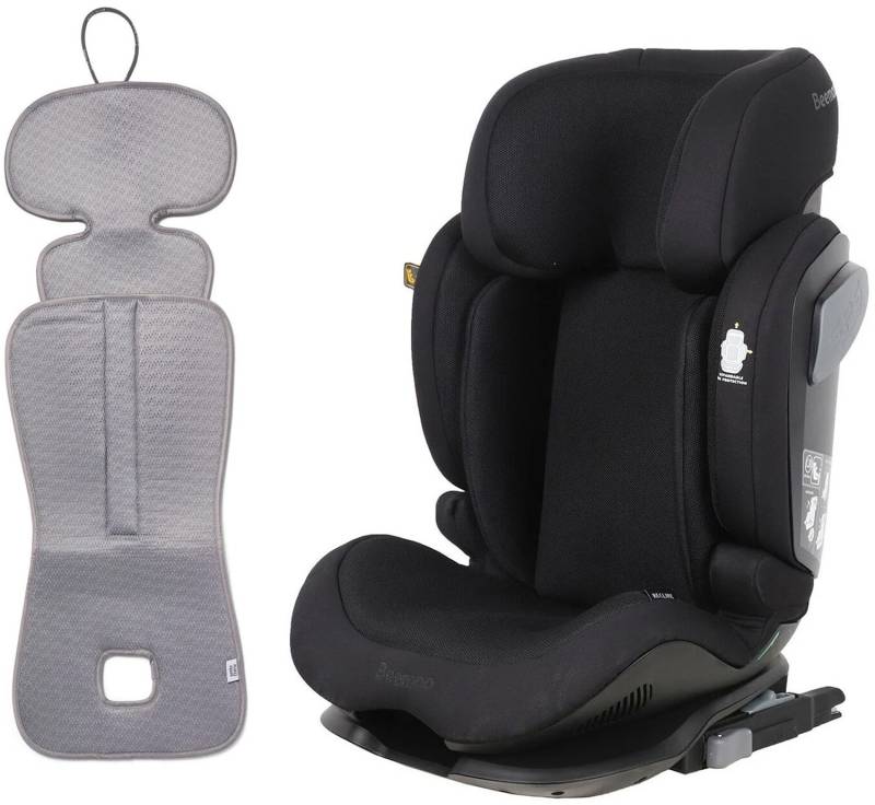 Beemoo Recline i-Size Kindersitz inkl. Ventilierendem Sitzpolster, Black Mesh/Grey von Beemoo