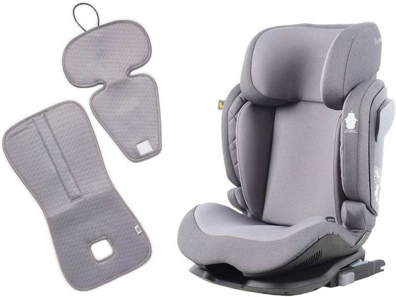 Beemoo Recline i-Size Kindersitz inkl. Ventilierendem Sitzpolster, Mineral Grey/Grey von Beemoo