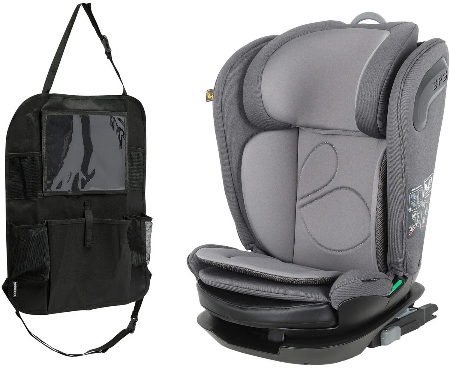 Beemoo Reform ISOFIX Kindersitz inkl. Smart Organizer, Mineral Grey von Beemoo