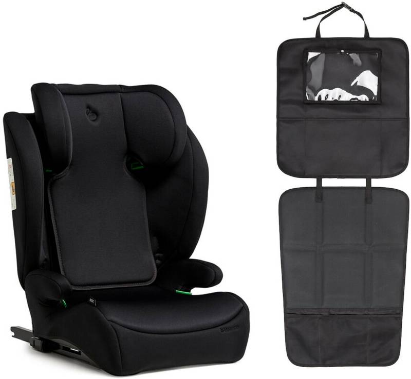 Beemoo Ride i-Size Kindersitz ISOFIX inkl. Beemoo 3-in-1 Trittschutz, Black Stone/Black von Beemoo