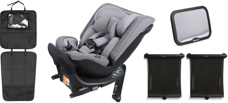 Beemoo Rotate i-Size Wendbarer Kindersitz inkl. Zubehör, Mineral Grey von Beemoo