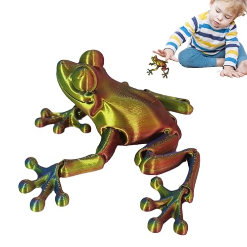 Befeixue 3D-gedrucktes Spielzeug,3D-gedruckter Frosch - Mit beweglichen Gelenken, tierisches Fidget-Frosch-Schreibtischspielzeug für Kinder - Zappelspielzeug für Erwachsene, eigenständiges bewegliches von Befeixue