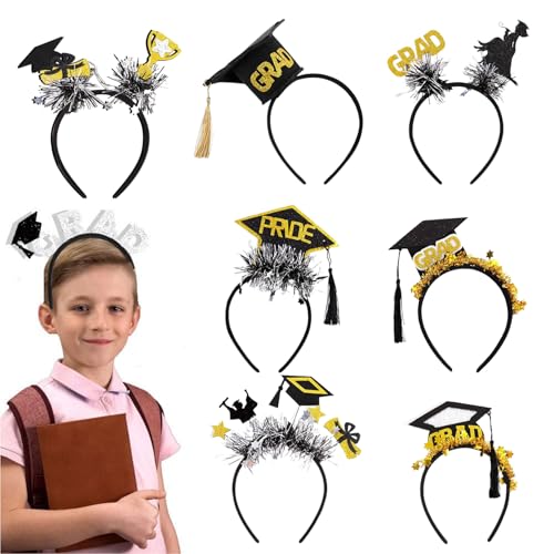 Befeixue Abschlusskappe Haarband,Aus Filz Für Abschlussfeier Deko | 8 Glitzer Haarbänder für Abschlussfeier Kindergarten Uni Fotoaccessoire Befeixue Abschlusskappe Haarband,Aus Filz Für Abschlussfeier Deko | 8 Glitzer Haarbänder für Abschlussfeier Kindergarten Uni Fotoaccessoire von Befeixue