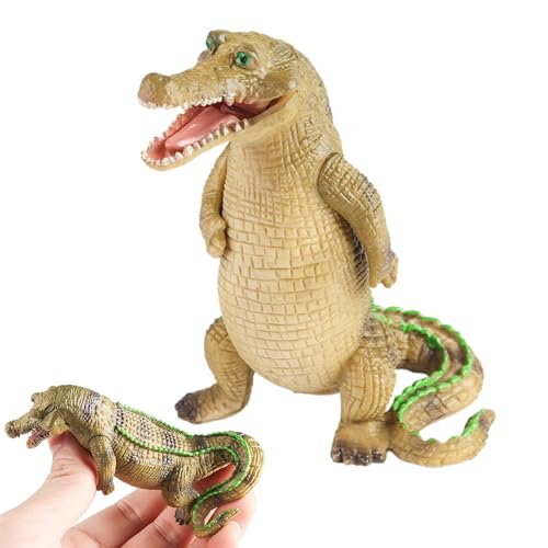 Befeixue Alligator -Spielzeug, Spielzeug Alligatoren für Kinder | Realistisches Krokodilschmuck,Detaillierte Alligator -Spielzeugfigur für und Mädchen frühes Lernen, mit beweglichen Kiefern und von Befeixue