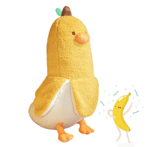 Befeixue Bananen Enten Plüschtier | 50cm Cartoon Bananen Ente Stofftierspielzeug | Süßes Enten Plüschkissen | Weiche Obst Bananen Wurfkissen Für Zuhause Schlafzimmer Sofa Dekoration von Befeixue