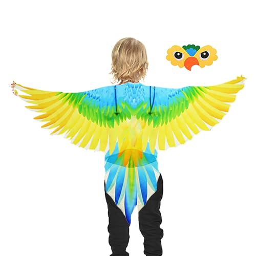 Befeixue Dress up Vögel Flügel Für Kinder | Vogel Kostümset Mits Masken | Rollenspielkostüm Mits Papageienflügeln Für Mädchen Und Junge | Lustige Vogel Adlerflügel Cosplay Kostüme Für Kinder von Befeixue