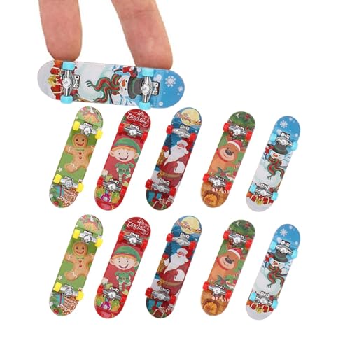 Befeixue Finger-Skateboard-Set, kleine Skateboards für Kinder Finger | 10X Skateboard-Fingerspitzen-Bewegungs-Neuheitsspielzeug - Skateboard-Lernspielzeug, Weihnachtsstrumpffüller, neuartiges von Befeixue