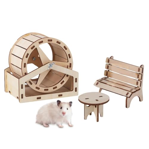 Befeixue Hamsterhütte - Kleine Holzhütte für Hamster - Kleines Hamster-Versteckkäfigzubehör für Rennmäuse, Mäuse, Meerschweinchen von Befeixue