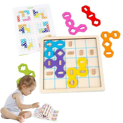 Befeixue Holzpuzzles für Kleinkinder - Peg Puzzles Tangram Puzzle Geometrische Blöcke - Denksport-Rätsel, pädagogisches, farbenfrohes sensorisches Spielzeug für Kinder ab 3 Jahren, und Mädchen von Befeixue