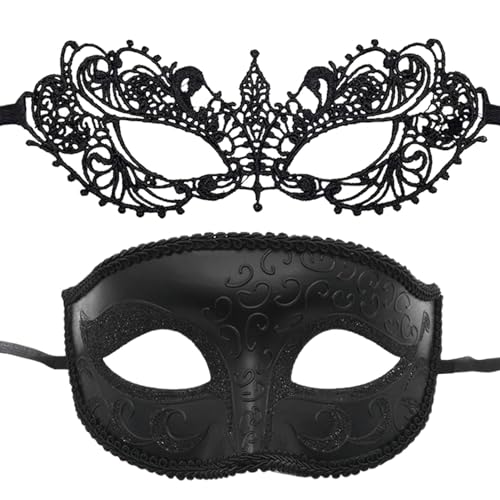 Befeixue Maskenball,Paar Gesichtsbedeckungen, 2 Stück kreative Frauenmasken-Gesichtsabdeckung, Wunderschöne Maskerade-Gesichtsabdeckungen für Paare, Zubehör für Maskerade von Befeixue