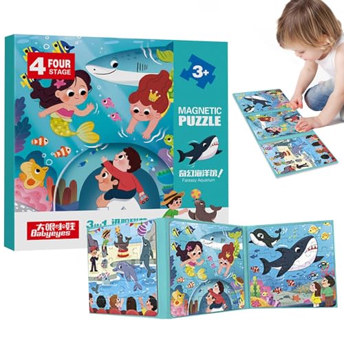 Befeixue Reiserätsel für Kinder, Puzzlebücher für Kinder - Reise-Puzzlespiele,Magnetische Roadtrip-Aktivitäten, Spielzeug, magnetische Puzzles für und Mädchen für Roadtrips für 2–6-Jährige von Befeixue