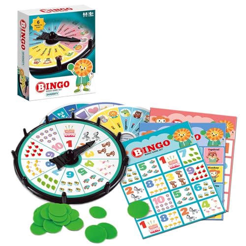 Befeixue Spieleabend Familien-Bingo, Spaßiger Familien-Bingo-Abend | Bingo-Spielset - Zähl- und Zuordnungsspiele, lustige Familien-Bingospiele, wiederverwendbar, zur Entwicklung der Fähigkeiten von von Befeixue