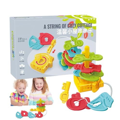 Befeixue Spielzeug zum Auffädeln, Spielzeug zum Schnüren für Kleinkinder | Cottage String Toys Quiet Time Toys | Cottage-Rasselspielzeug, Aktivitäten für Kleinkinder, Schnürspielzeug für und Mädchen, von Befeixue