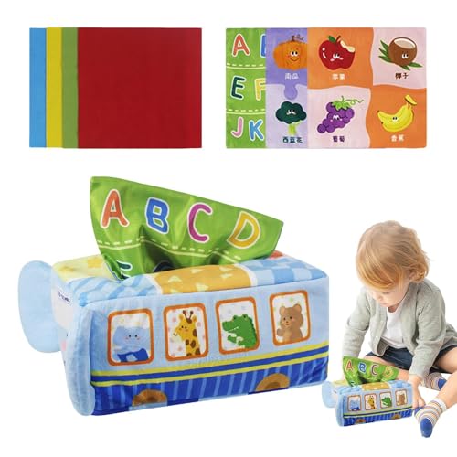 Befeixue Taschentuchbox-Spielzeug für Kleinkinder, sensorisches Spielzeug für Taschentuchboxen für Kinder | Taschentuchbox mit Knisterpapier - Taschentuchbox-Spielzeug für Babys, weiches, knisterndes von Befeixue