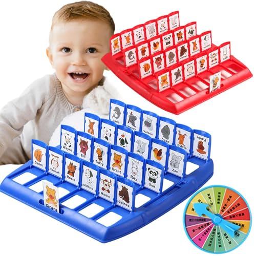 Befeixue Tier-Ratespiel, Charakter-Ratespiel | Raten Tier Brettspiel | Brettspiel für drinnen und draußen, Kinderspiele mit großen Brettern, Karten und Spinner für Kinder ab 3 Jahren von Befeixue