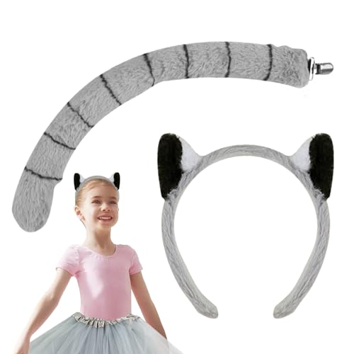 Befeixue Tierkostüme Für Kinder, Lemuren Ohren und Schwanz, Kostümzubehör Für Feste Karneval Halloween Bühnenauftritte Kinderfasching Veranstaltungen Partys Befeixue Tierkostüme Für Kinder, Lemuren Ohren und Schwanz, Kostümzubehör Für Feste Karneval Halloween Bühnenauftritte Kinderfasching Veranstaltungen Partys von Befeixue