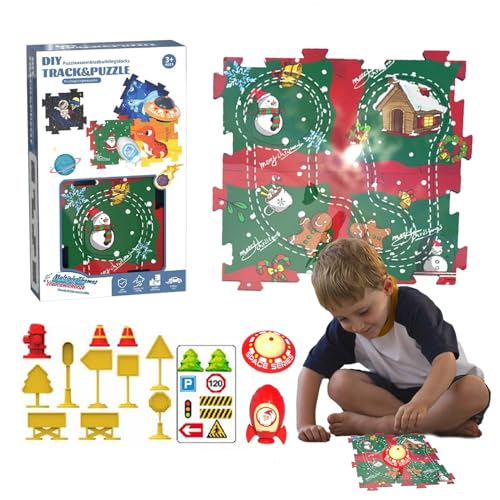 Befeixue Track-Puzzles für Kinder, Puzzle-Track-Fahrzeuge,Puzzles für Vorschulkinder, elektrische Schiene | Lernfahrzeug-Puzzlestrecke für und Mädchen im Vorschulalter, Elektroauto, Feinmotorik von Befeixue