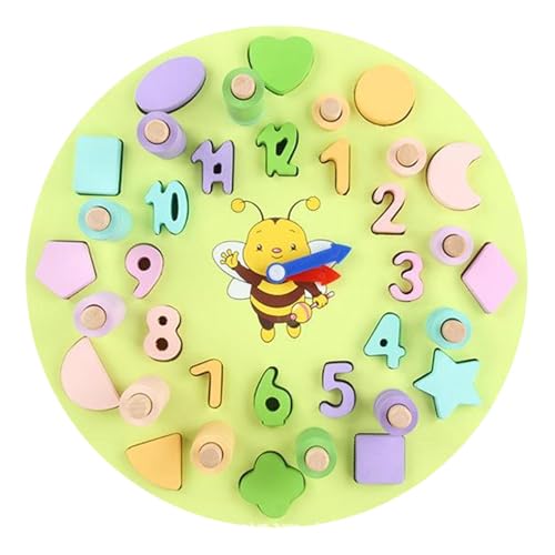 Befeixue Zahlenspiele,Holzspielzeug zum Sortieren von Zahlen - All-in-1-Lernuhr-Zahlenform-Matching-Spiel,Lernaktivitäten im Vorschulalter, Mathematik-Lehrmittel für die Uhr, Farbzahl und von Befeixue