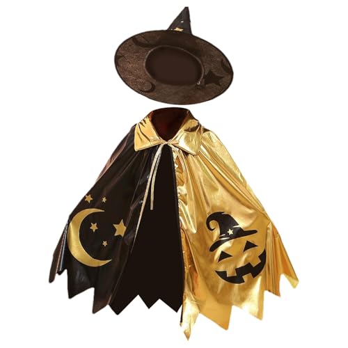 Befeixue Zaubererumhang, Hexenumhang | Vampir Cape Cosplay Halloween Fancy Kostüm | Kinder Cape Star Moon Cape Cloak Festival Dress Up für Bühnenauftritt Kid Boy Girl von Befeixue