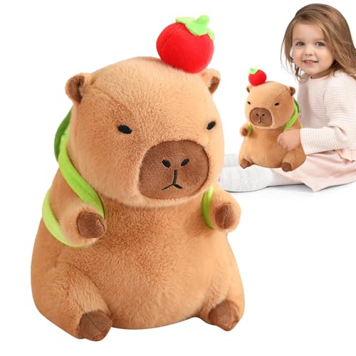 Capybara Stofftier | Niedliche Capybara Plüsch Trageschildkröte | 30cm Große Weiche Capybara Plüschpuppe | Simulation Capybara Plüschkissen | Gefülltes Capybara Geschenk Für Kinder von Befeixue