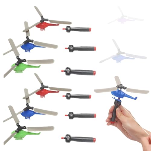 Zugschnur-Helikopter-Spielzeug, Hand-Helikopter-Spinner - 6 Stück kreativer Propeller für Kinder, fliegender Spin-Copter,Fliegender Hubschrauber-Spinner, Lern- und Bildungsspielzeug, lustiges Libellen von Befeixue