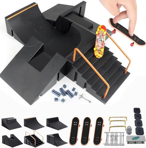 Befitery Finger Skateboard Ramp Set, Skate Park Kit mit Mini-Sportzubehör Fingerboards, Rampen, Rails, Kinder und Fingersport-Fans von Befitery