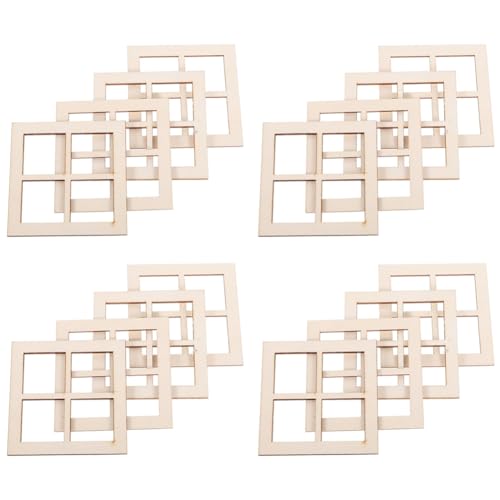 Begchy 16 Stück Fensterrahmen Aus im Maßstab 1:1, Möbel Miniatur-Fensterrahmen für Puppenhaus-Möbelzubehör von Begchy
