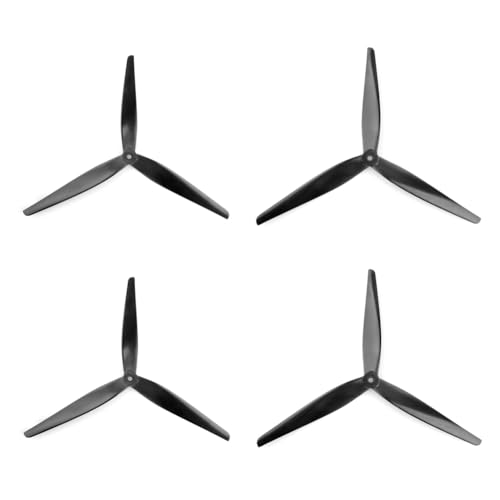 Begchy 4PCS 13X9X3 Drohnenpropeller 3-Blatt Schwarz-Kohlenstoff-Verstärktes Nylon für RC FPV 13-Multikopter-Drohnen-Teile von Begchy