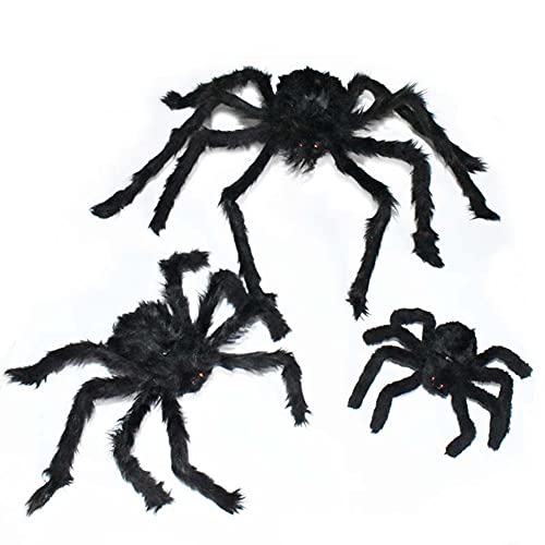 Begchy Halloween Dekoration Spinne Requisiten Geist Bar Geist Haus Dekoration Schwarze Imitation PlüSch Spinne von Begchy