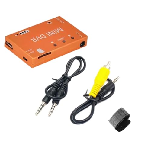 Begchy Mini-FPV-DVR-Video-Audiorecorder NTSC/PAL Eingebauter 3,7-V-400-MAh- für FPV-RC-Multikopter VR-Brillenmonitor Orange von Begchy