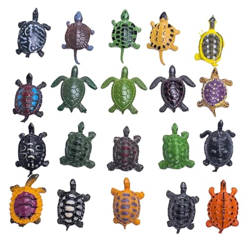 Begchy Schildkrötenstatue, Schildkrötenfiguren, Miniaturfiguren, 20 Stück, Realistische Schildkrötenstatue, Heimdekoration, Kindergeschenk-Dekorationen von Begchy