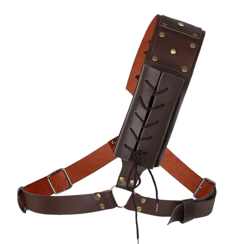 Begonia Mittelalterliche Schwert Schulter Rücken Scheide Froschhalter, Retro Schwerthalter Rücken Gürtel, Verstellbare Leder Schwert Holster für Erwachsene Männer Cosplay Party von Begonia