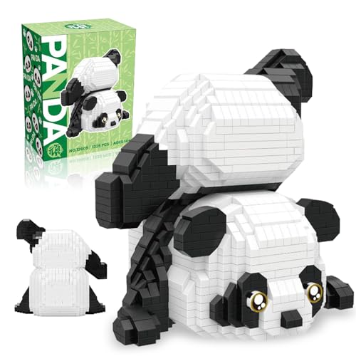 Begonia Mini Bausteine Panda, Panda Bauspielzeug, Panda Bausteine Spielzeug Bricks Tier Bauen Bauklötze, Mini-Bausteine Tier-Sets, Mikro Bausteine Spielzeug Kit, für Kinder Ab 9 Jahren, Erwachsene von Begonia
