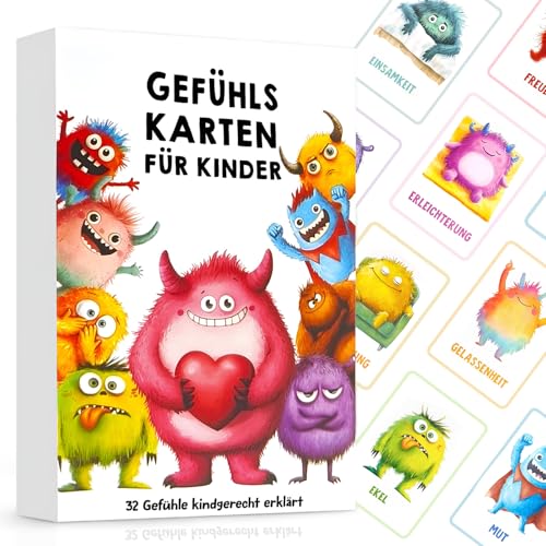 32 Gefühlskarten für Kinder, Gefühlsmonster Karten als Routine, Kartenspiel für Gefühlsstarke Kinder, Emotionskarten für Selbstregulation und EIN gutes Gefühl, Fördert Soziale Entwicklung 32 Gefühlskarten für Kinder, Gefühlsmonster Karten als Routine, Kartenspiel für Gefühlsstarke Kinder, Emotionskarten für Selbstregulation und EIN gutes Gefühl, Fördert Soziale Entwicklung von Beibeijia