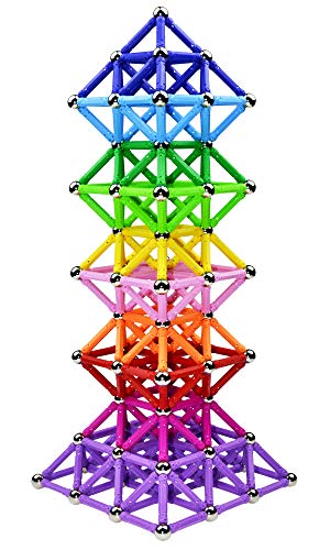 204 Stück Magnetische Bausteine, Spielzeug, Magnet Lernspielzeug, Magnetblöcke, Stapelspielzeug-Set für Kinder und Erwachsene, ungiftiges Bauspielzeug, 3D-Puzzle mit Aufbewahrungstasche von Beicarin