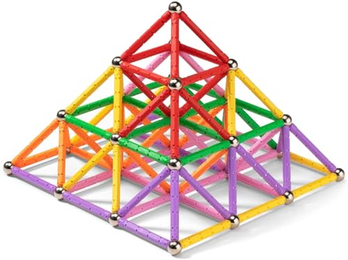 34 Stück Magnetische Bausteine, Spielzeug, Magnet Lernspielzeug, Magnetblöcke, Stapelspielzeug-Set für Kinder und Erwachsene, ungiftiges Bauspielzeug, 3D-Puzzle mit Aufbewahrungstasche von Beicarin