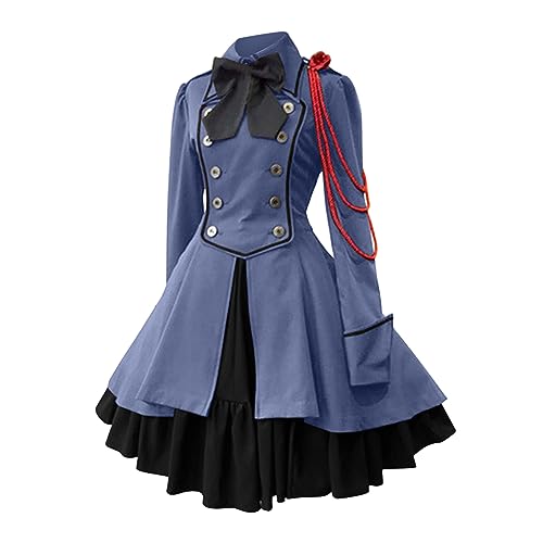 Beichwtd Kleid Mittelalter Damen Gothic Prinzessin Kleider Piratenkostüm Halloween Kostüm Corsagenkleid Viktorianisches Renaissance Cosplay Wikinger Kleidunger Kleidung Große Größen Medieval Dress von Beichwtd