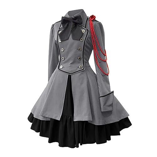 Beichwtd Kleid Mittelalter Damen Gothic Prinzessin Kleider Piratenkostüm Halloween Kostüm Corsagenkleid Viktorianisches Renaissance Cosplay Wikinger Kleidunger Kleidung Große Größen Medieval Dress von Beichwtd