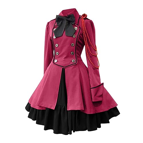 Beichwtd Kleid Mittelalter Damen Gothic Prinzessin Kleider Piratenkostüm Halloween Kostüm Corsagenkleid Viktorianisches Renaissance Cosplay Wikinger Kleidunger Kleidung Große Größen Medieval Dress von Beichwtd