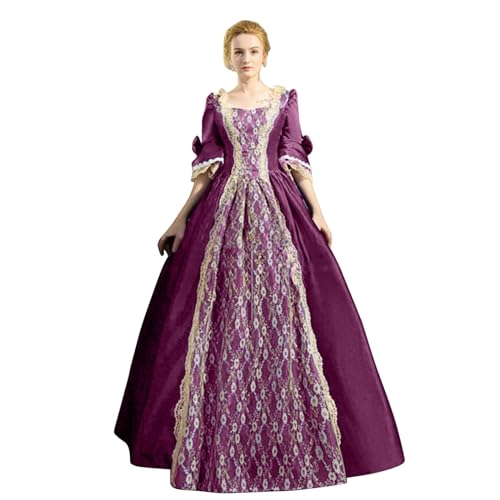 Beichwtd Mittelalter Kleid Damen Piratenkostüm Kleidung Cosplay Viktorianisches Prinzessin Kleider Medieval Dress Große Größen Halloween Kostüm Renaissance Gothic Corsagenkleid Wikinger Kleidunger von Beichwtd